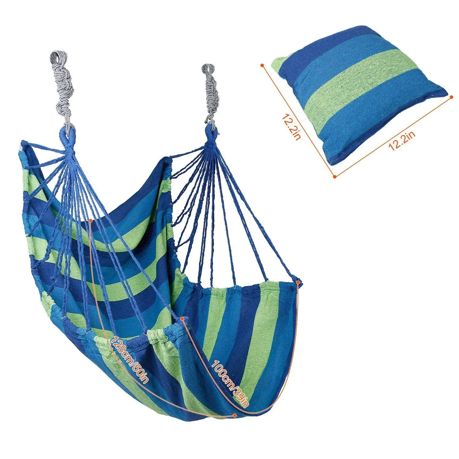 440lbs Hanging Hammock with 2 Pillows