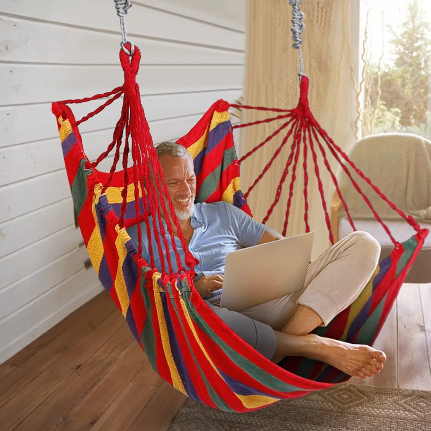 440lbs Hanging Hammock with 2 Pillows