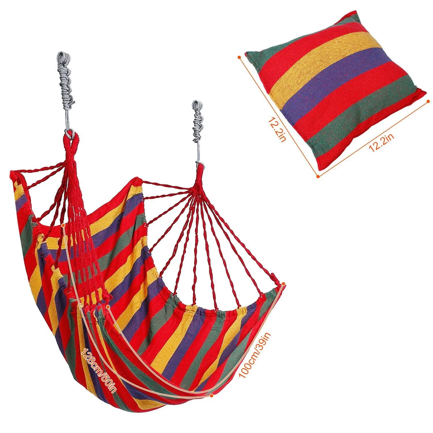 440lbs Hanging Hammock with 2 Pillows