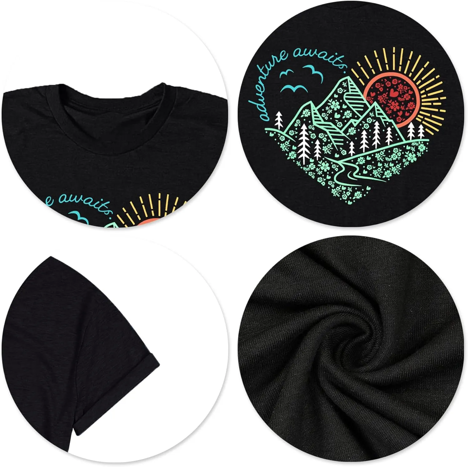 Adventure Tshirt Women Mountain Shirts Hiking Graphic Tees Summer Outdoor Casual Vacation Tops