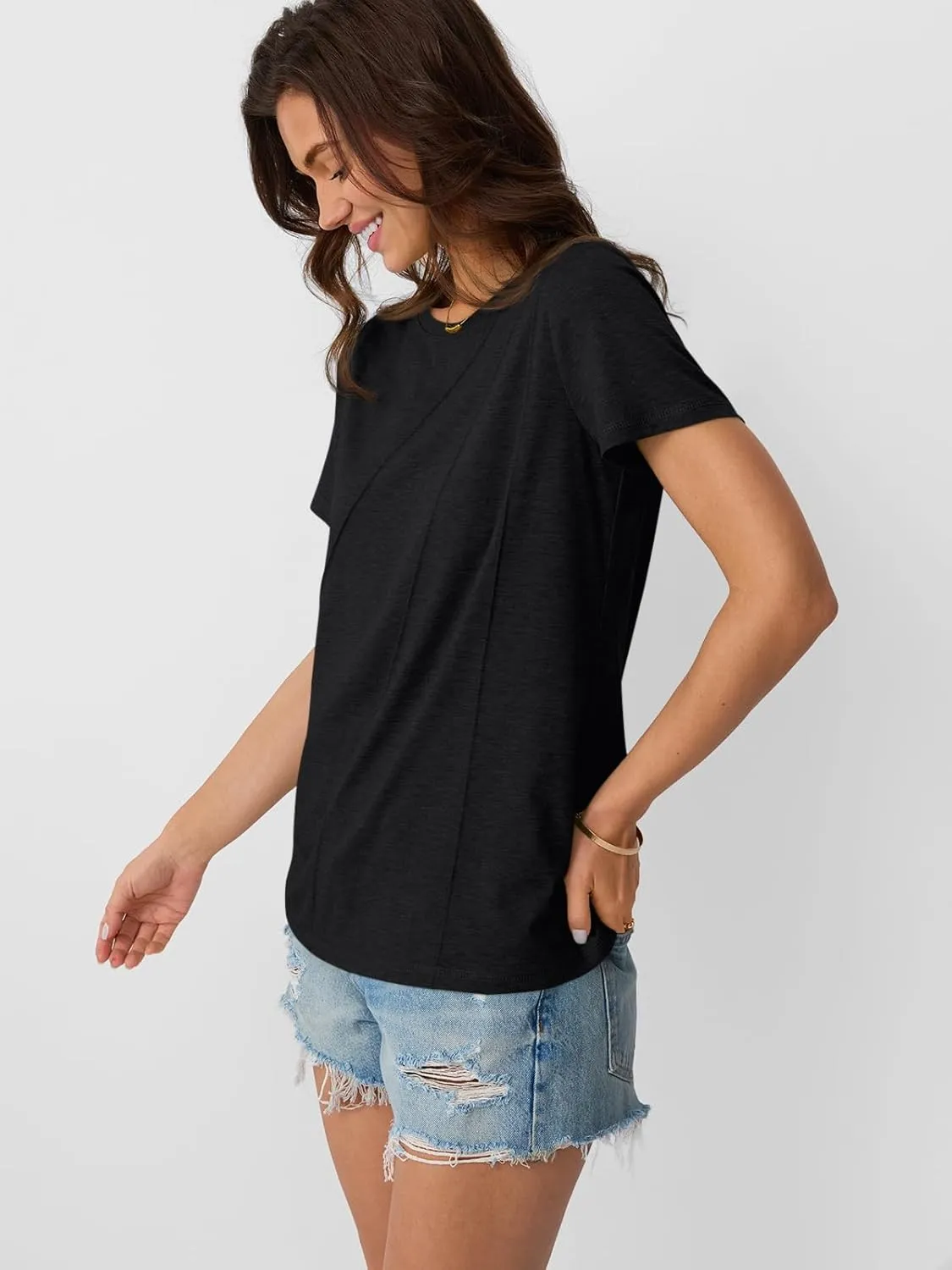 AUTOMET Womens Summer Tops Workout Shirts Beach Vacation Outfits Business Tshirts Dressy Fashion Spring Clothes 2025