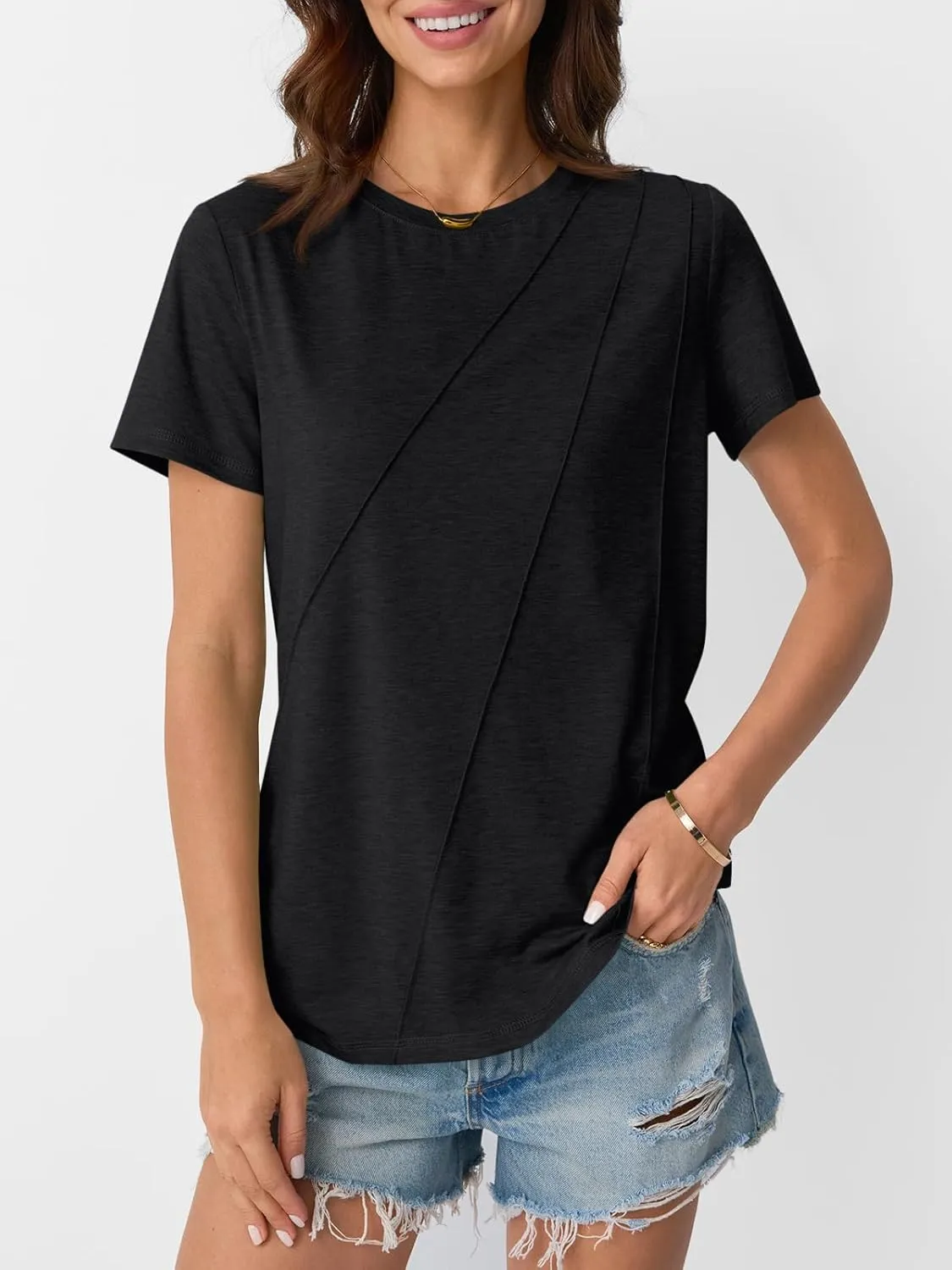 AUTOMET Womens Summer Tops Workout Shirts Beach Vacation Outfits Business Tshirts Dressy Fashion Spring Clothes 2025