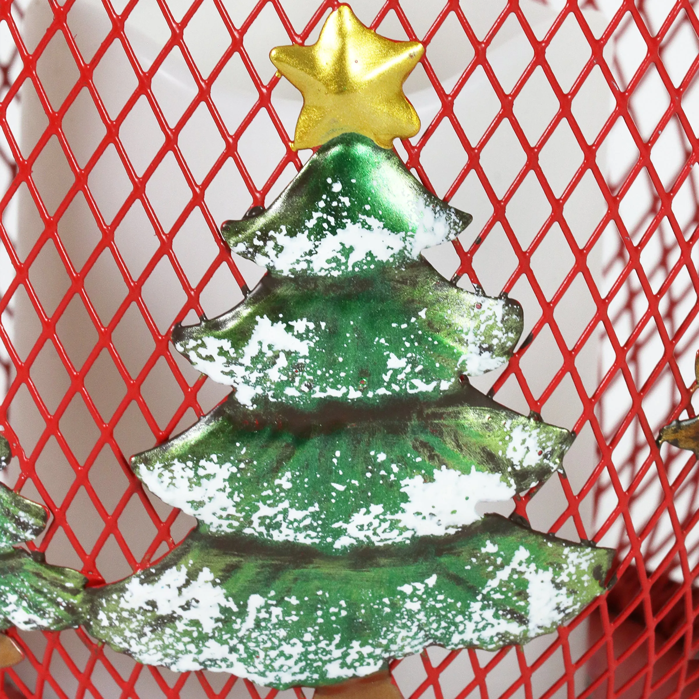Christmas Snowman Lantern with LED Candle on a Battery Powered Timer, 14.5  Inch