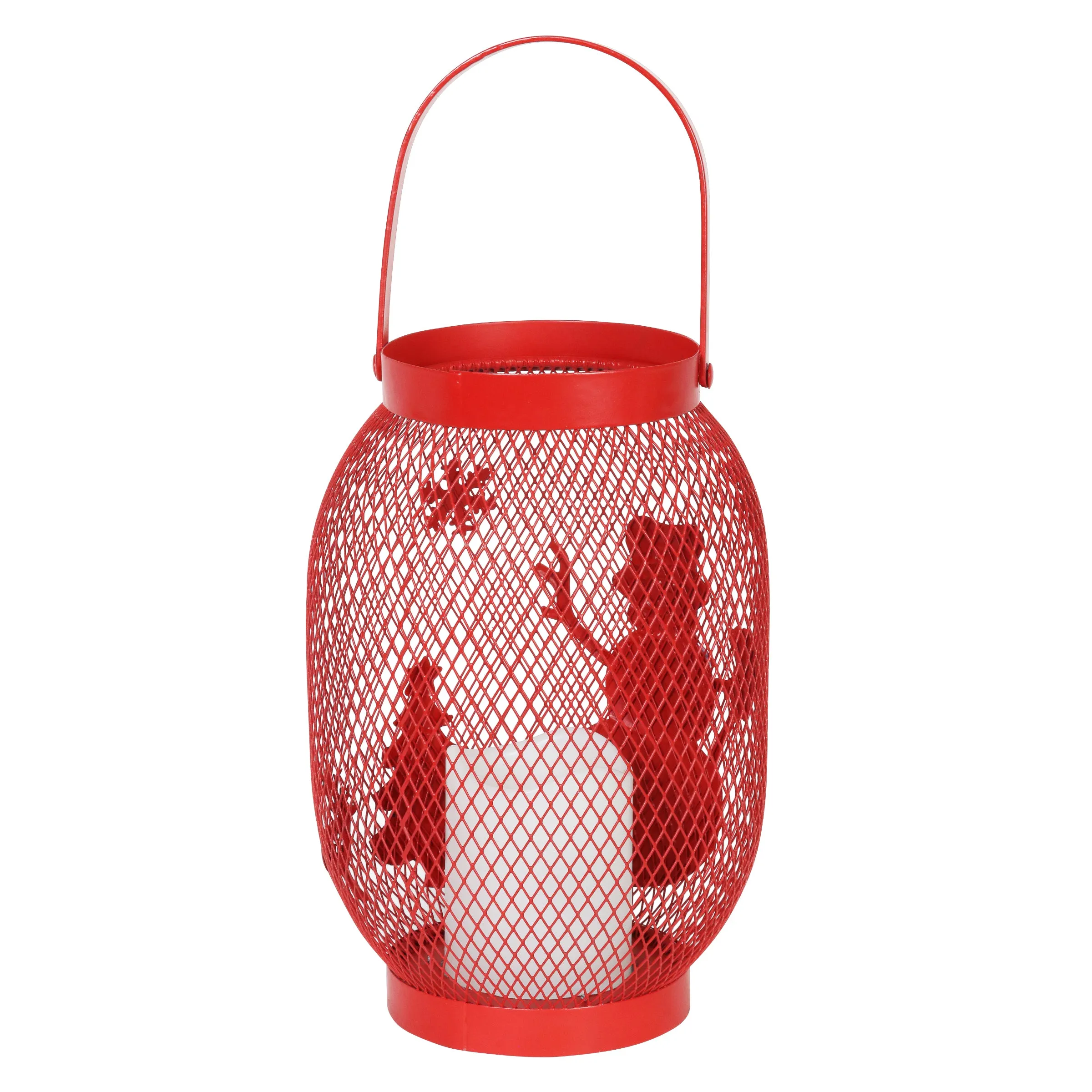Christmas Snowman Lantern with LED Candle on a Battery Powered Timer, 14.5  Inch