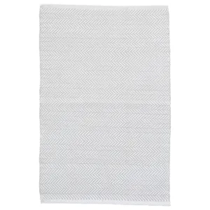 Dash & Albert Herringbone Pearl Grey/White Indoor/Outdoor Rug