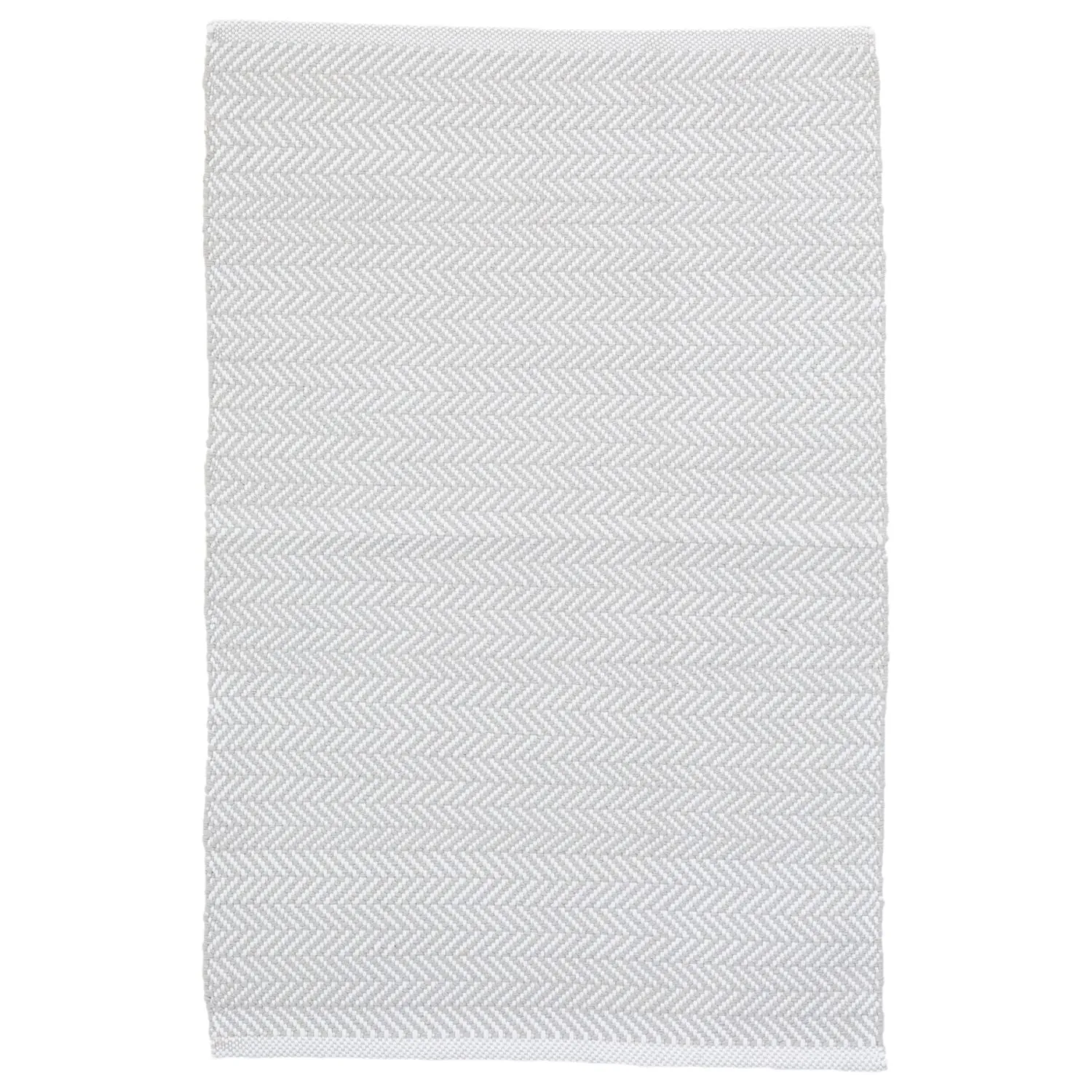 Dash & Albert Herringbone Pearl Grey/White Indoor/Outdoor Rug