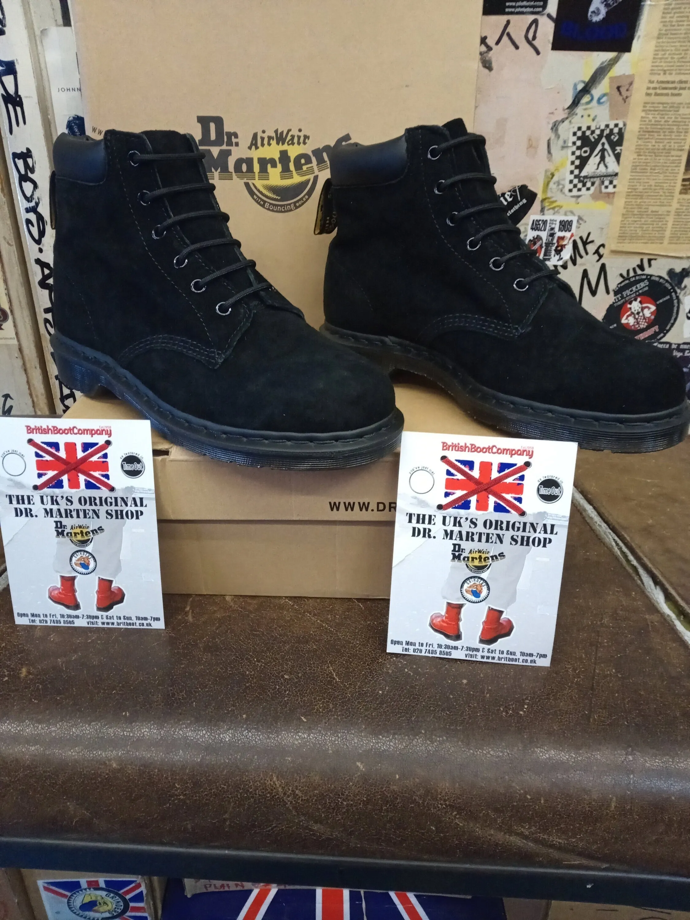 Dr Martens Nubuck Boots, Size UK9, Men's Black Boots, Leather Shoes, Winter Boots / 939