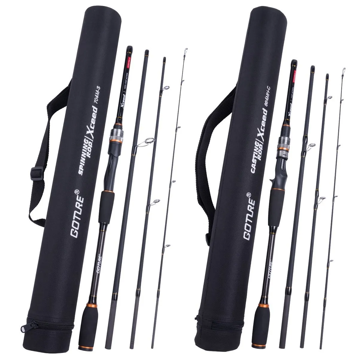 Goture Xceed Fishing Rod, Travel Fishing Rods 4Pcs and 4 PCS Spinning/Casting Rod