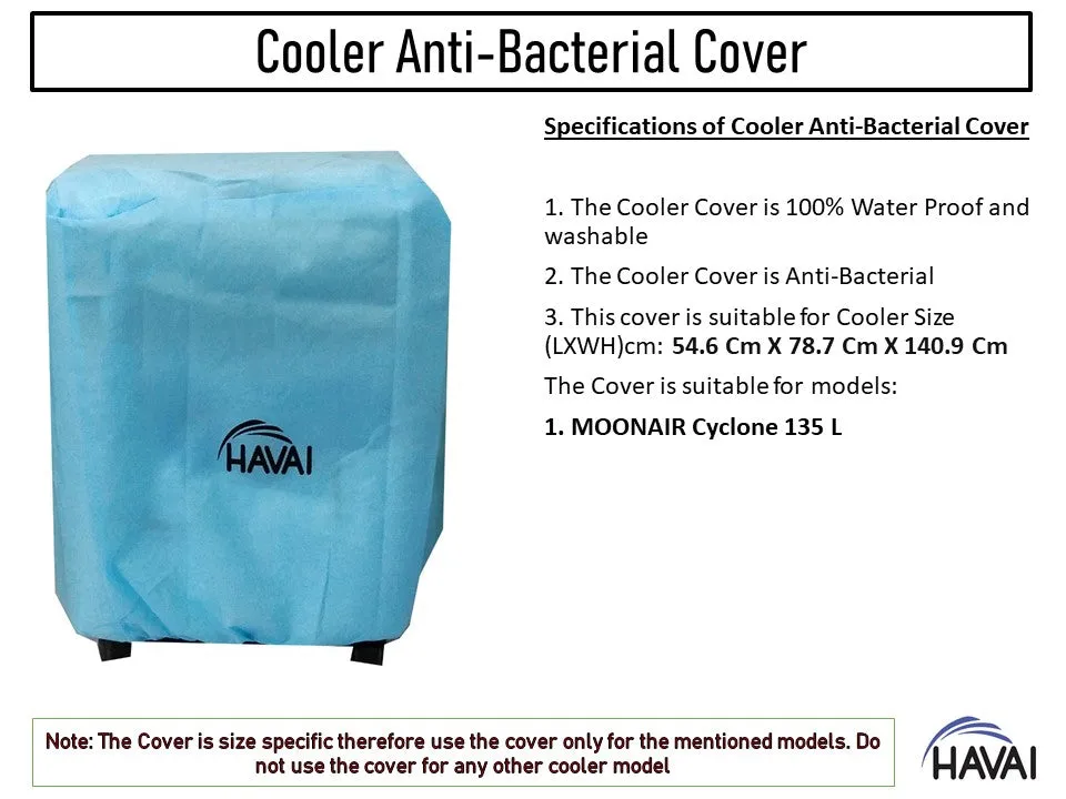 HAVAI Anti Bacterial Cover for MOONAIR Cyclone 135 L  Desert Cooler Water Resistant.Cover Size(LXBXH) cm:  54.61 x 78..74 x140.97