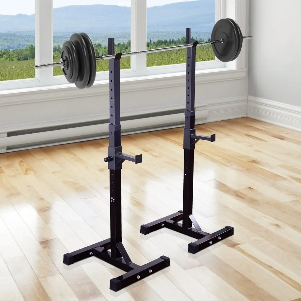 HOMCOM Adjustable Weights Barbell Squat Stand-Black