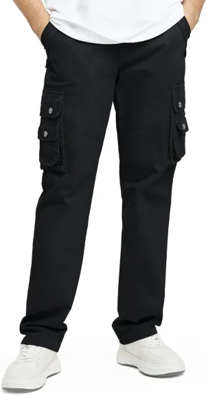 Men's Cargo Pants with 8 Pockets Ripstop Cotton Cargo Pants for Men Hiking Camping Fishing Running