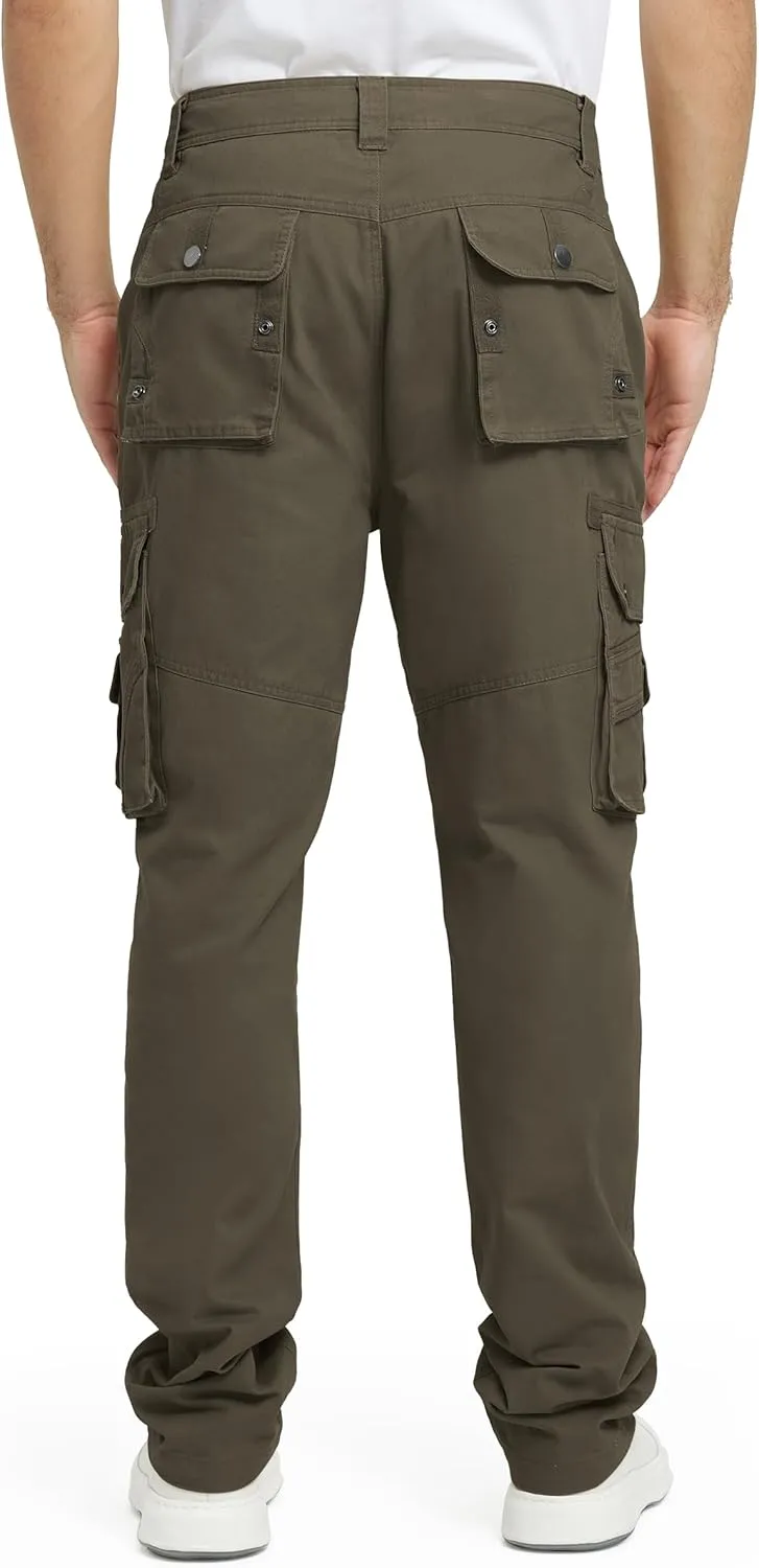 Men's Cargo Pants with 8 Pockets Ripstop Cotton Cargo Pants for Men Hiking Camping Fishing Running
