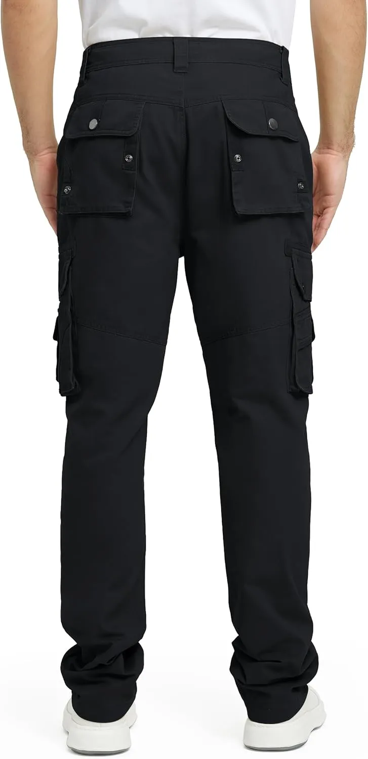 Men's Cargo Pants with 8 Pockets Ripstop Cotton Cargo Pants for Men Hiking Camping Fishing Running