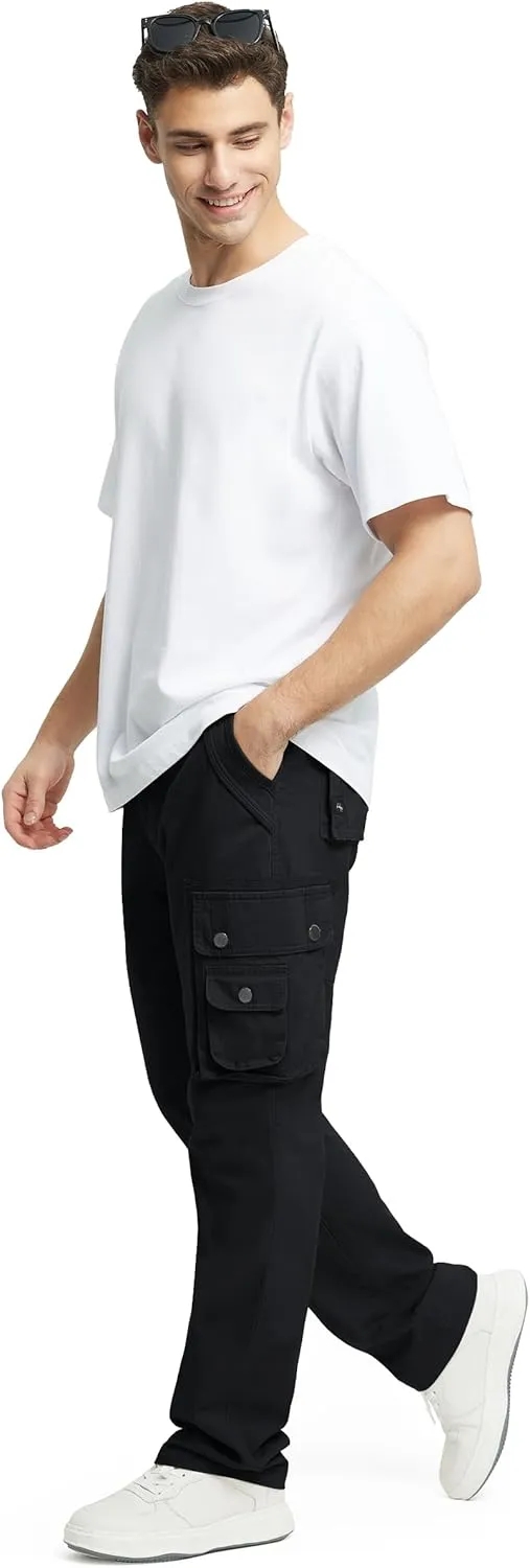 Men's Cargo Pants with 8 Pockets Ripstop Cotton Cargo Pants for Men Hiking Camping Fishing Running