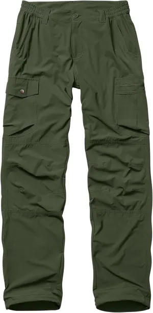 Mens Hiking Cargo Pants Quick Dry Lightweight Water-Resistant Safari Fishing Outdoor Work Pants with Multiple Pockets