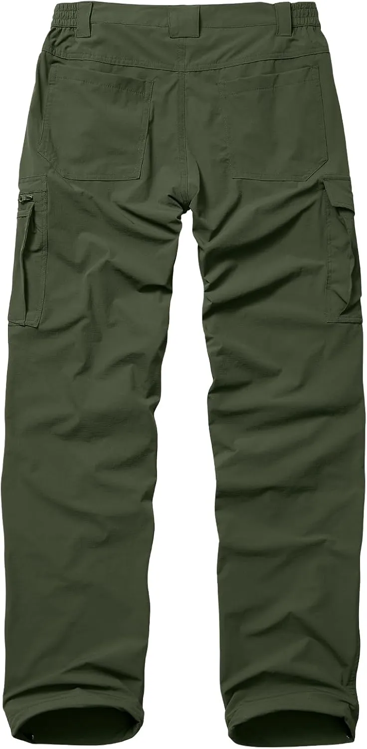 Mens Hiking Cargo Pants Quick Dry Lightweight Water-Resistant Safari Fishing Outdoor Work Pants with Multiple Pockets