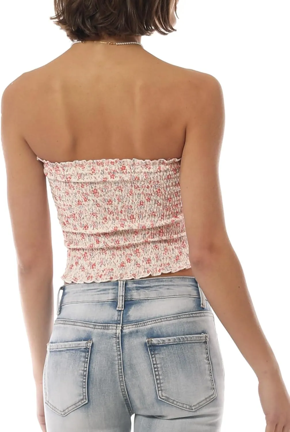 MixMatchy Women's Strapless Tube Tops Stretchy Sleeveless Sexy Summer Bandeau Crop Tank