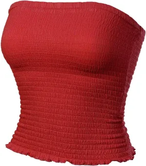 MixMatchy Women's Strapless Tube Tops Stretchy Sleeveless Sexy Summer Bandeau Crop Tank