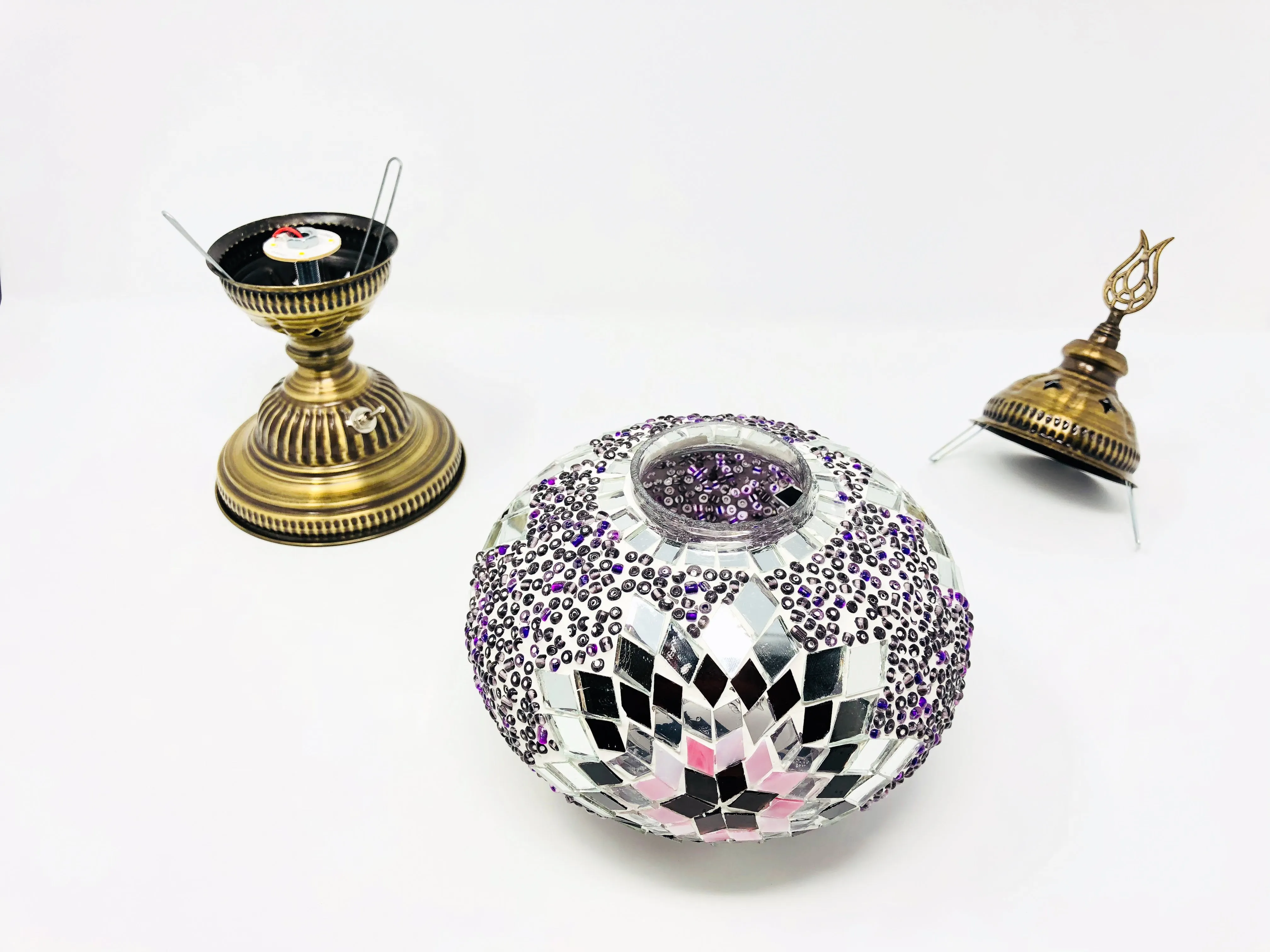 Mosaic Turkish Lamp Rose Gold Large