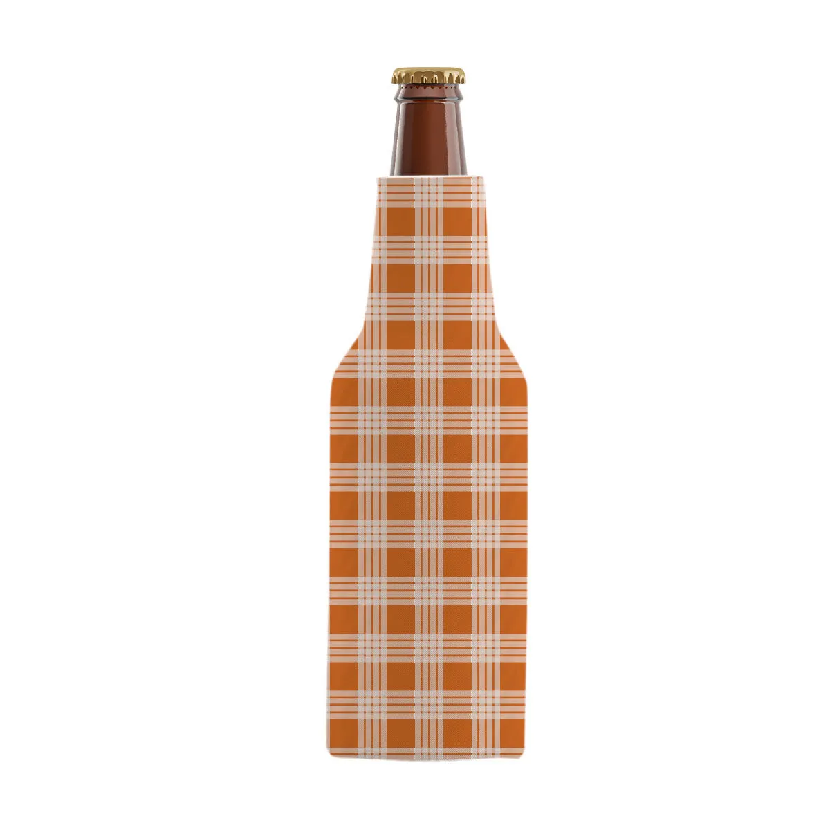 Palaka Orange Pattern Bottle Cooler