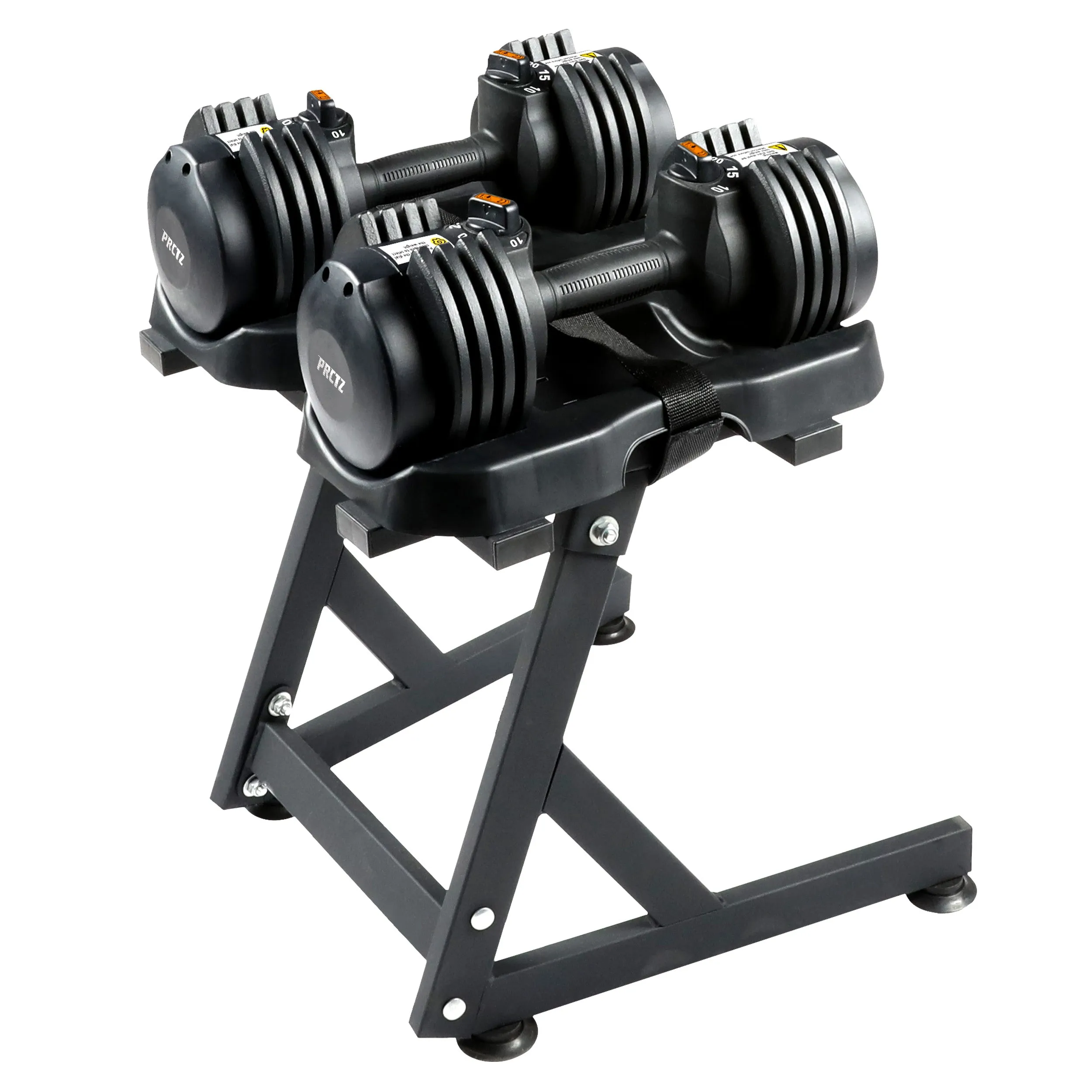 PRCTZ Bundle Modular Barbell   10-30lb Quick Select Adjustable Dumbbell Pair with Dumbbell Stand Combo
