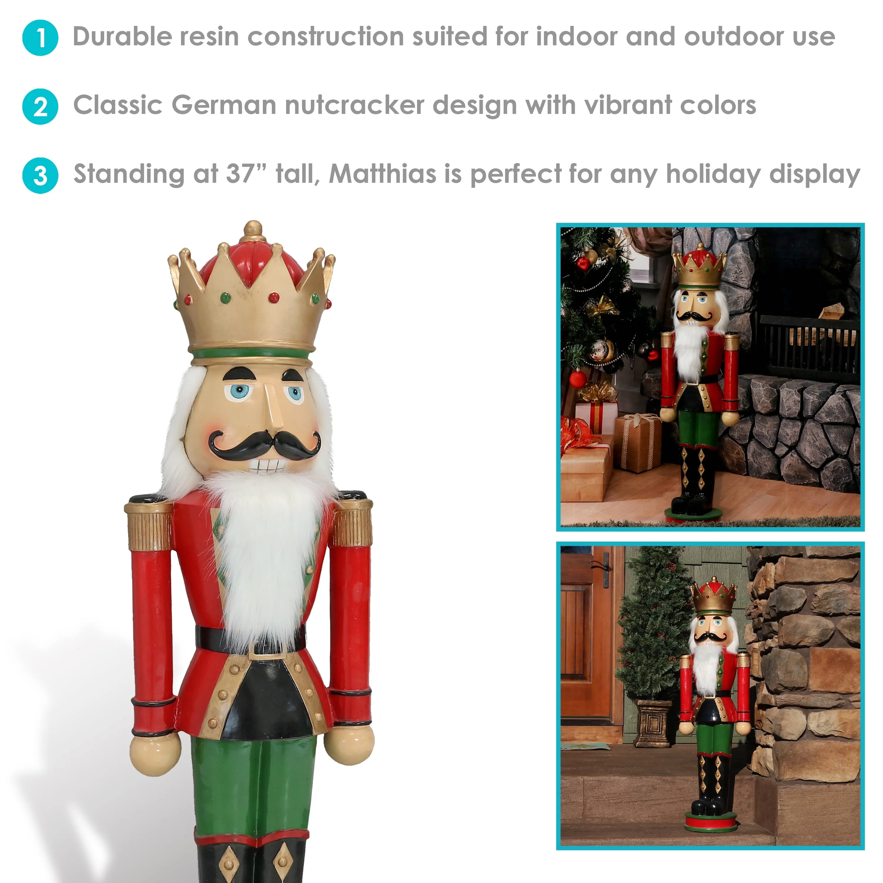 relaxed Matthias the Nutcracker Prince Indoor/Outdoor Christmas Decor 1