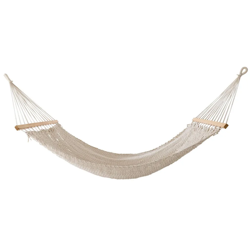 Slack Jack Closeweave Rope Hammock for 1 Person | Jhula for Adults & Kids with Hardwood Spreader Bars | Swing for Home Decor, Balcony, Patio, Garden | Includes Free Hanging Accessory (Natural)