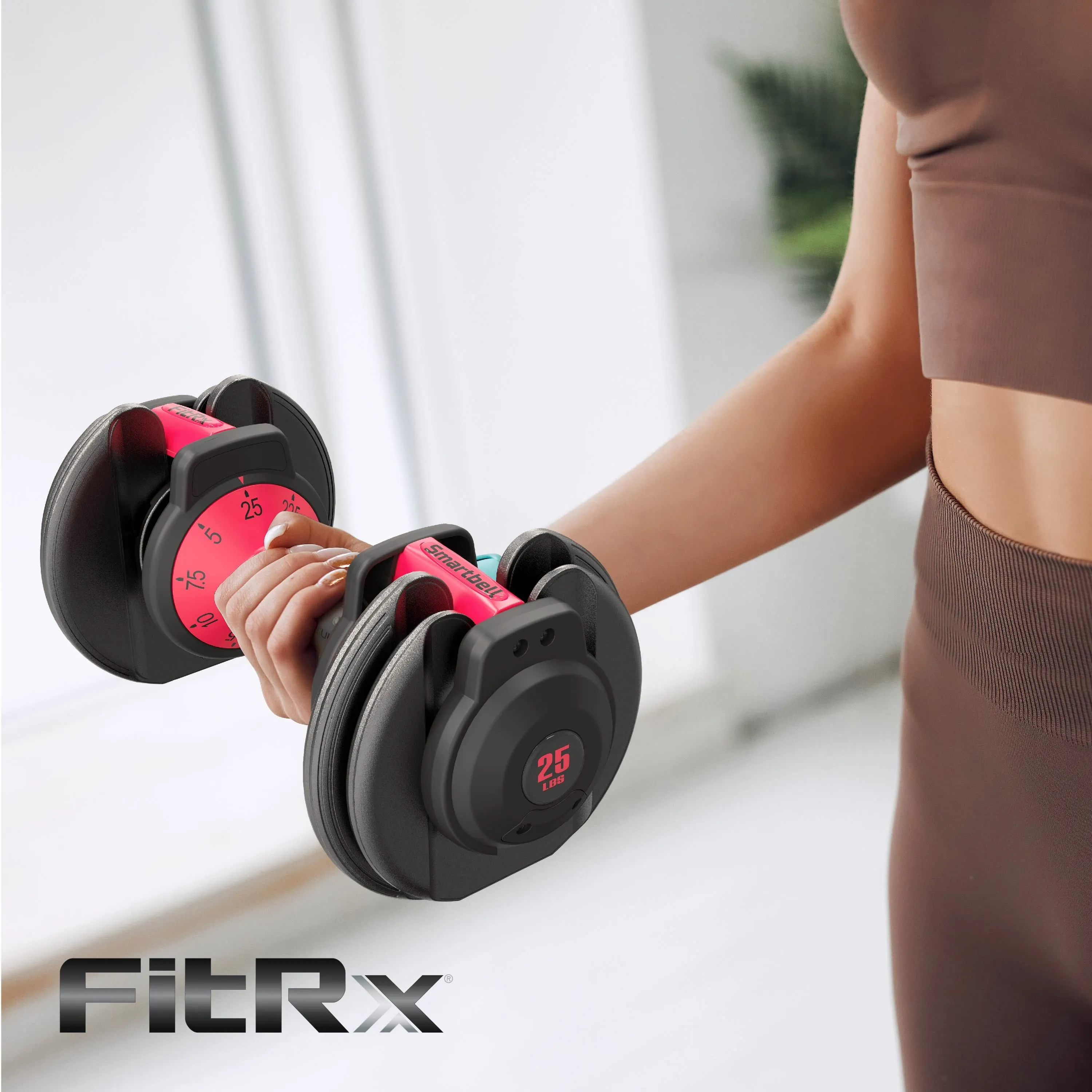 Smartbell, 25Lbs. Quick-Select 9 in 1 Adjustable Dumbbell for Home Gym, 5-25Lbs. Weight in 2.5Lbs Increments