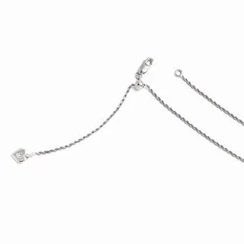 Sterling Silver Adjustable Rope Chain, 1.2mm