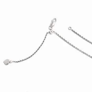 Sterling Silver Adjustable Rope Chain, 1.4mm