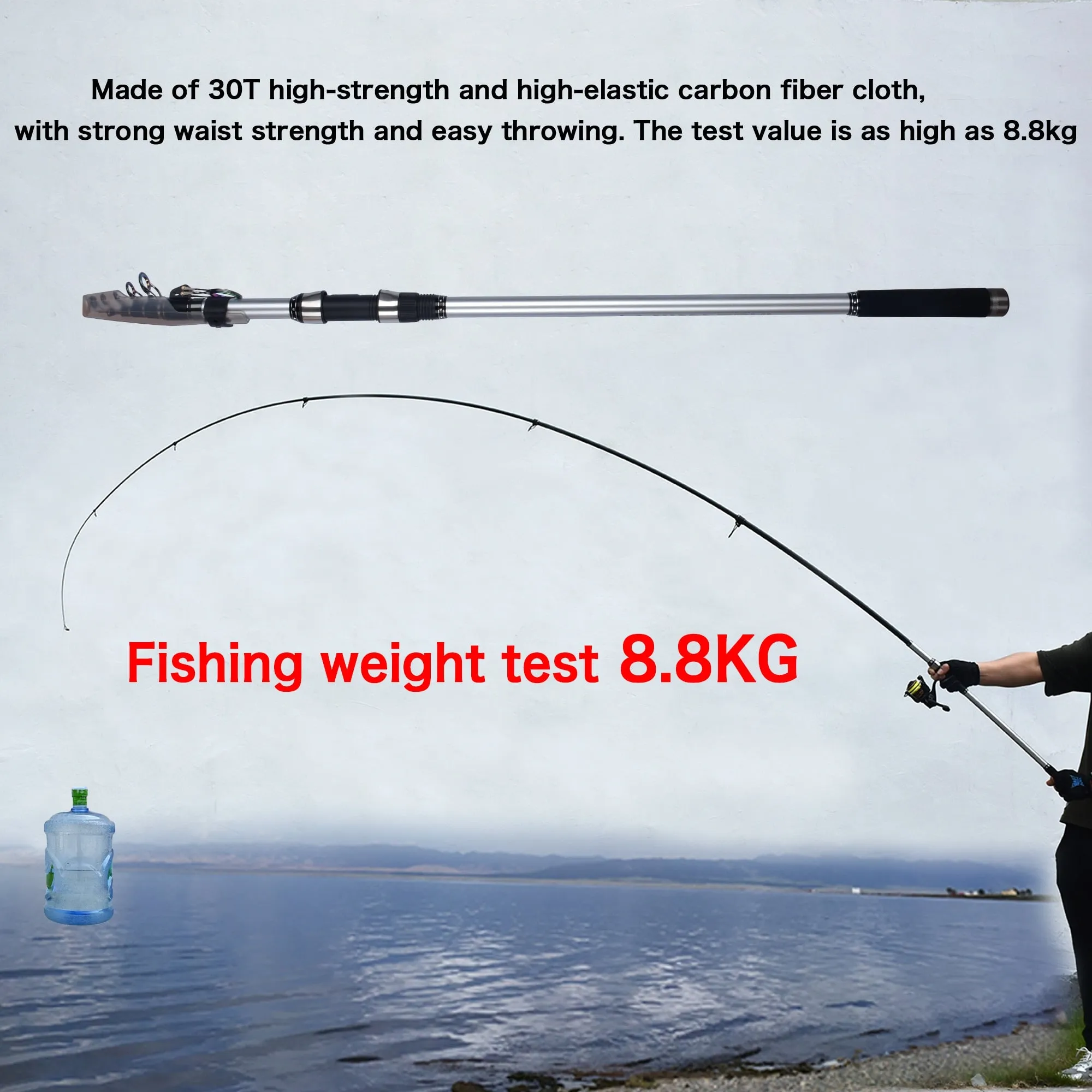 Surf Rod 5.3/5.0/4.5/4.2/4.05/3.9m Telescopic Fishing Travel Spinning Power 60-200g