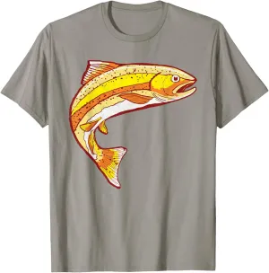 Vintage Golden Trout Fishing Retro Fish Graphic T-Shirt