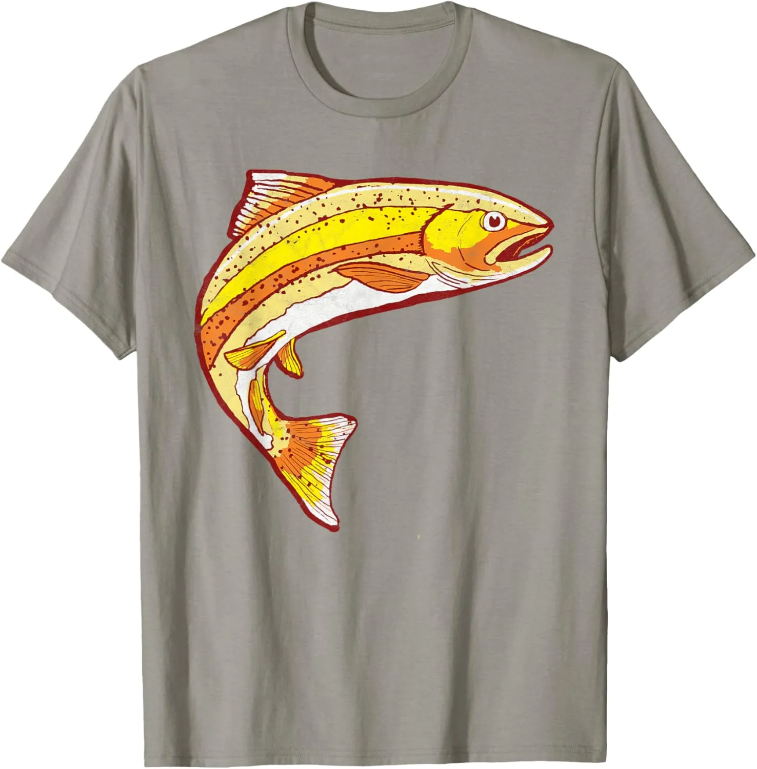 Vintage Golden Trout Fishing Retro Fish Graphic T-Shirt