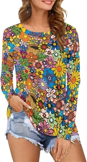 Women's Long Sleeve T-Shirt Workout Quick Dry Loose Tops Plus Size Outdoor Casual Sweatshirt