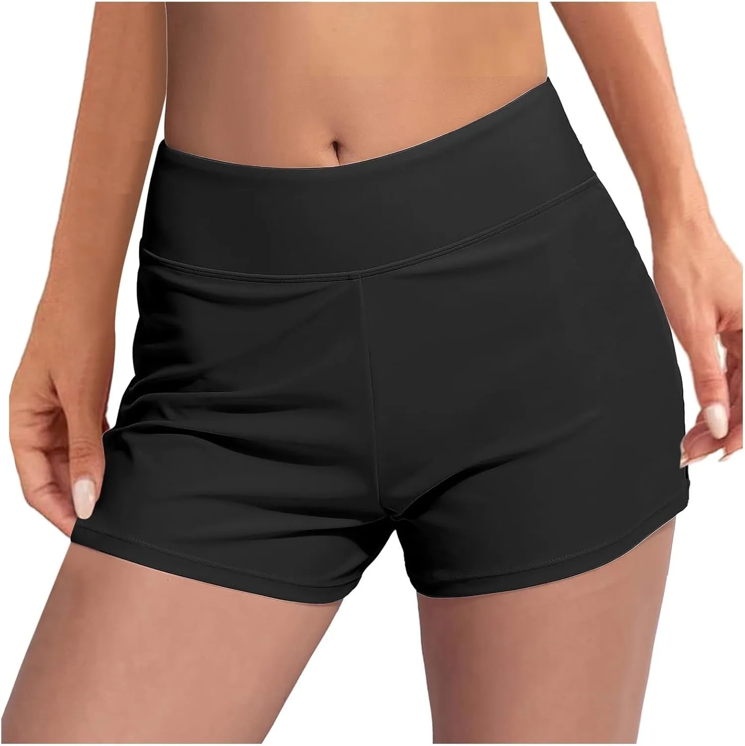 Women's Sweat Shorts Elastic High Waisted Drawstring 3" Athletic Workout Gym Summer Comfy Soft Lounge Casual Short